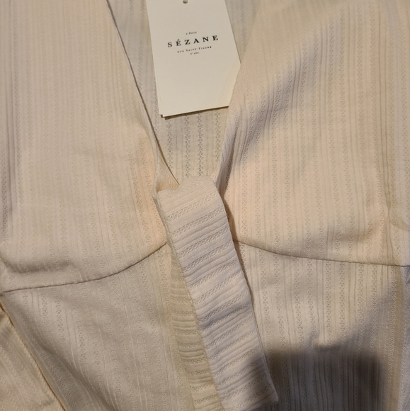 Sezane White Ribbed Top - Picture 9 of 10